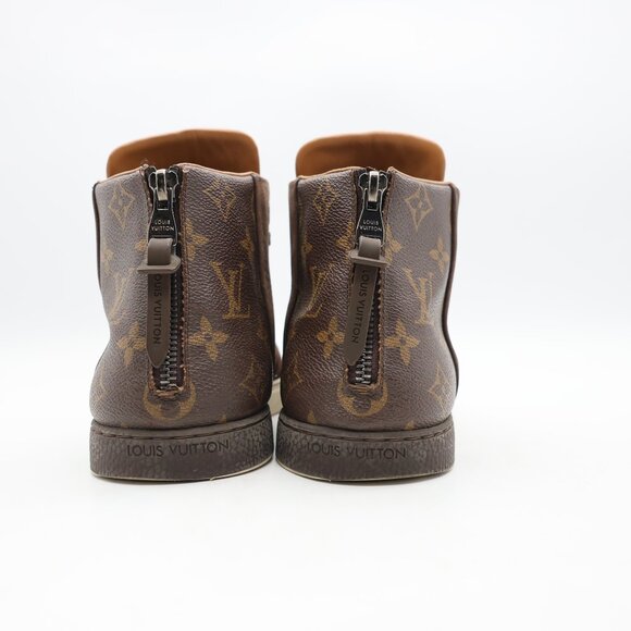 Louis Vuitton Men's Size 6.5 Brown Nubuck Leather and Monogram Leather Line Up - Picture 5 of 12